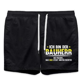Bayerischer Bierwitz Spruch - Badeshorts - Schwarz - Vorne - AI Model Male 185 light (185cm)