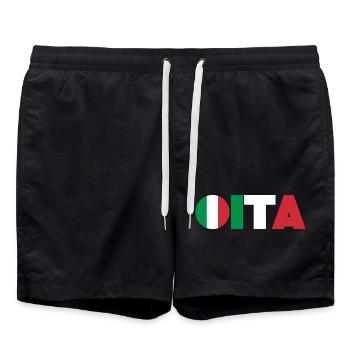 Italy - Swim Trunks - black - Front - AI Model Male 185 light (185cm)
