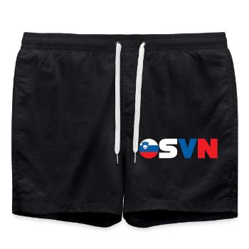 Slovenia - Swim Trunks - black - Front - AI Model Male 185 light (185cm)