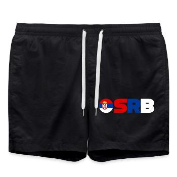 Serbie - Short de bain - noir - Devant - AI Model Male 185 light (185cm)