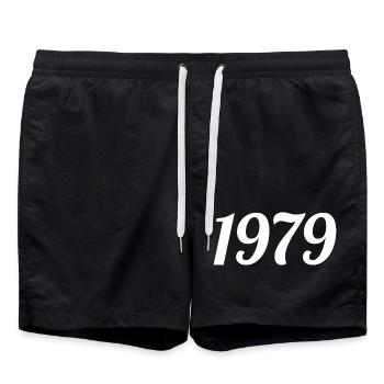 1979 Vintage 1979 Anniversaire Rétro 1979 Cadeau - Short de bain - noir - Devant - AI Model Male 185 light (185cm)