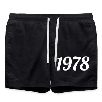 1978 Vintage 1978 Retro Birthday 1978 Gift - Swim Trunks - black - Front - AI Model Male 185 light (185cm)