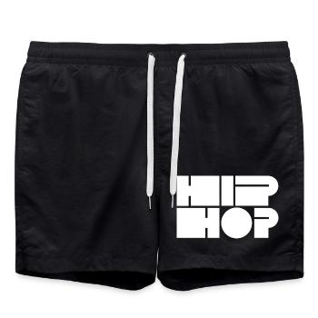 Typographie du bloc hip-hop - Short de bain - noir - Devant - AI Model Male 185 light (185cm)