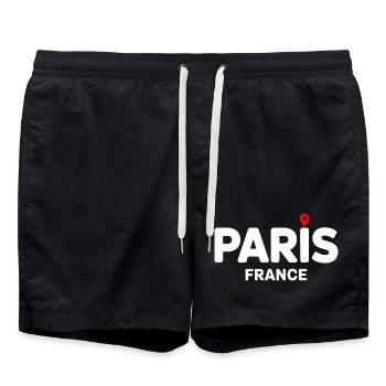 Paris France France Tour - Swim Trunks - black - Front - AI Model Male 185 light (185cm)