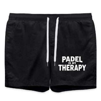 Padel est ma déclaration d’athlète de thérapie - Short de bain - noir - Devant - AI Model Male 185 light (185cm)