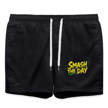 SMASH THE DAY Motivation pour le padel et le tennis - Short de bain - noir - Devant - AI Model Male 185 light (185cm)