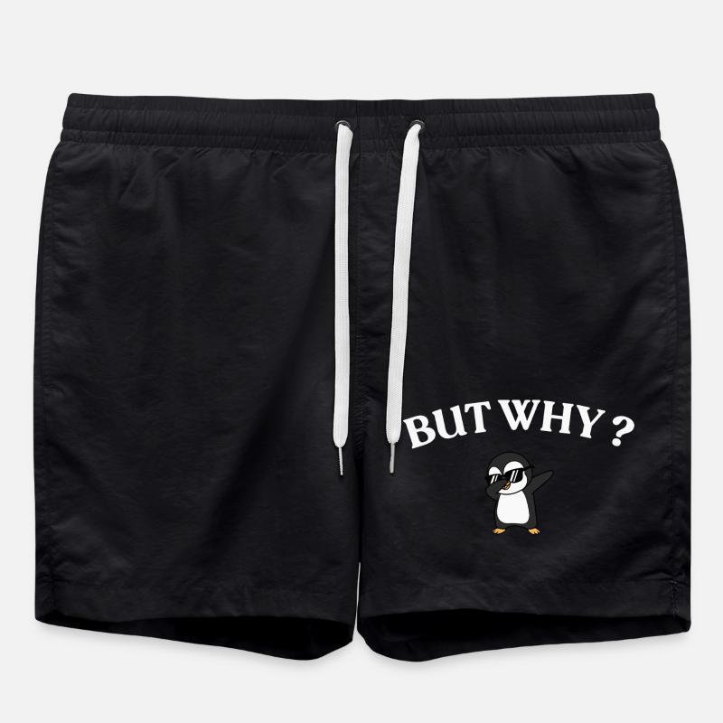 But Why? Penguin Style - Swim Trunks - black