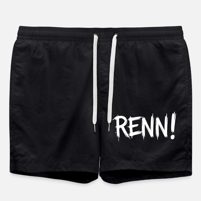 Run! (Running, running, jogging, runner) - Swim Trunks - black