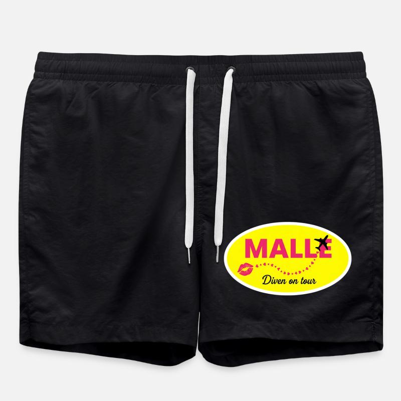 Tournée MALLE Divas Jaune Rose - Short de bain - noir