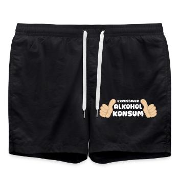 Excessive Alcohol Drinking Gift Funny - Swim Trunks - black - Front - AI Model Male 185 light (185cm)