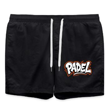 Padel Style Graffiti Style Sport Look Urbain - Short de bain - noir - Devant - AI Model Male 185 light (185cm)