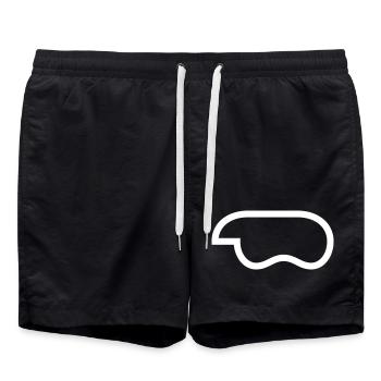 controller-outline-weiss - Badeshorts - Schwarz - Vorne - AI Model Male 185 light (185cm)