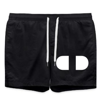 Manette-Split-Blanc - Short de bain - noir - Devant - AI Model Male 185 light (185cm)