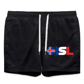 Iceland - Swim Trunks - black - Front - AI Model Male 185 light (185cm)