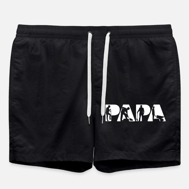 Silhouette du Papa Ouvrier Agricole Jardinier - Short de bain - noir