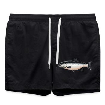 Lachse Lachs - Badeshorts - Schwarz - Vorne - AI Model Male 185 light (185cm)