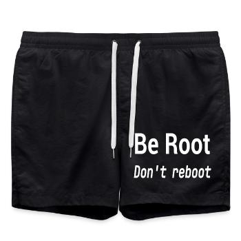 Be Root Don’t Reboot – Humour Geek - Short de bain - noir - Devant - AI Model Male 185 light (185cm)