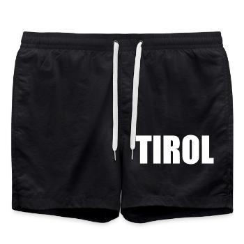 Logo TIROL blanc - Short de bain - noir - Devant - AI Model Male 185 light (185cm)