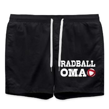 Radball, OMA, Radballer, Hallenradsport - Badeshorts - Schwarz - Vorne - AI Model Male 185 light (185cm)