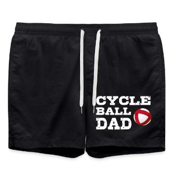 Radball, Dad, Radballer, Hallenradsport, Cycleball - Badeshorts - Schwarz - Vorne - AI Model Male 185 light (185cm)