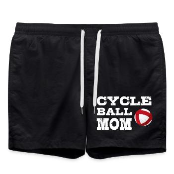Radball, Radballer, Hallenradsport, Mom, Cycleball - Badeshorts - Schwarz - Vorne - AI Model Male 185 light (185cm)