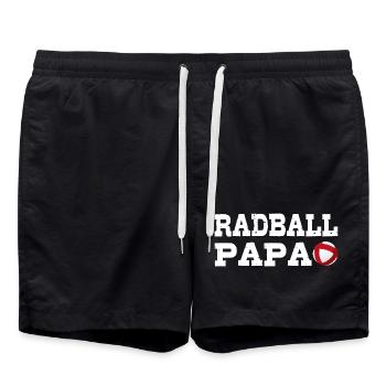 Radball, Radballer, Hallenradsport, Papa - Badeshorts - Schwarz - Vorne - AI Model Male 185 light (185cm)