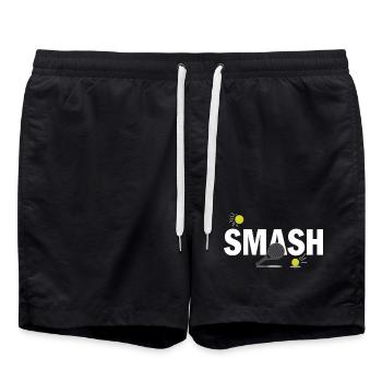 Padel Smash Power Sport Court Look - Badeshorts - Schwarz - Vorne - AI Model Male 185 light (185cm)