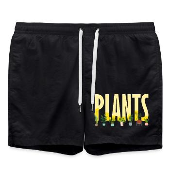 Pflanzenliebhaber Liebe Pflanzen Sukkulente Blumen - Badeshorts - Schwarz - Vorne - AI Model Male 185 light (185cm)