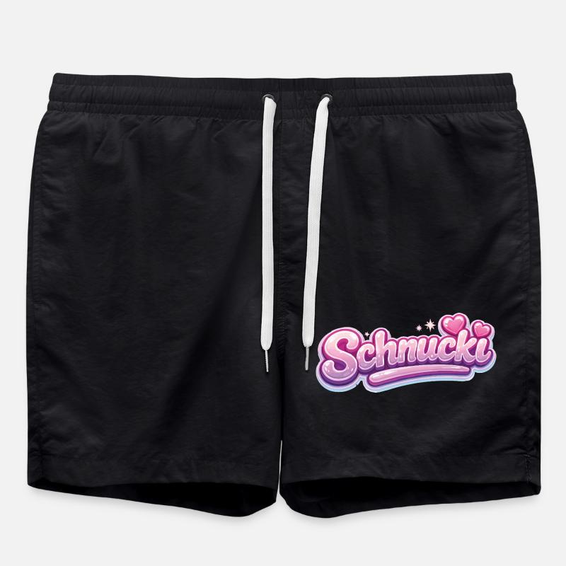 Schnucki Pink Bubble Schrift - Badeshorts - Schwarz