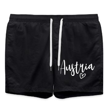 Austria Heart Women's Love Austria - Badeshorts - Schwarz - Vorne - AI Model Male 185 light (185cm)