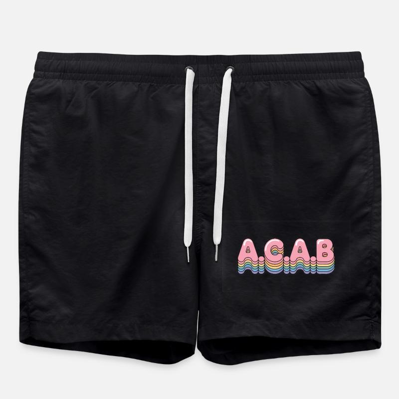 A.C.A.B - Antifa Tee - Short de bain - noir