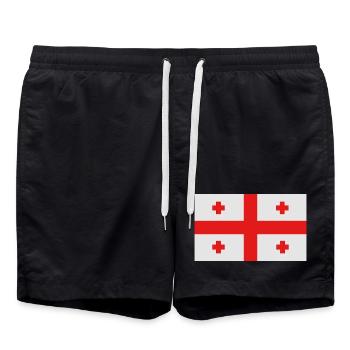 Georgian flag - Swim Trunks - black - Front - AI Model Male 185 light (185cm)