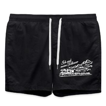 Me and my followers - Motorhome - Traffic jam - Swim Trunks - black - Front - AI Model Male 185 light (185cm)