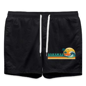 Croisière rétro Spring Break aux Bahamas Ambiances tropicales - Short de bain - noir - Devant - AI Model Male 185 light (185cm)