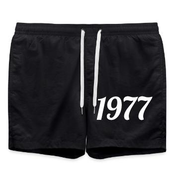 1977 Vintage 1977 Retro Geburtstag 1977 Geschenk - Badeshorts - Schwarz - Vorne - AI Model Male 185 light (185cm)