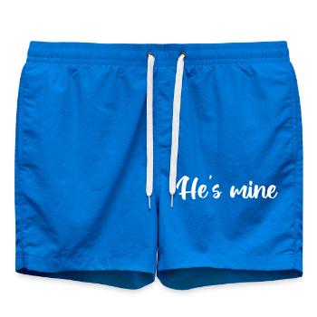 He's mine – handschriftliche Kalligraphie - Badeshorts - Cobalt blue - Vorne