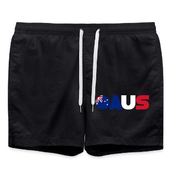 Australien - Badeshorts - Schwarz - Vorne - AI Model Male 185 light (185cm)