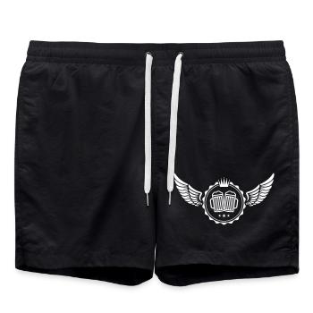 Emblème de l’aile de bière - Short de bain - noir - Devant - AI Model Male 185 light (185cm)