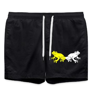 Frosch Kröte - Badeshorts - Schwarz - Vorne - AI Model Male 185 light (185cm)