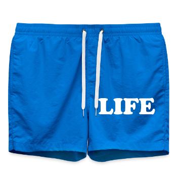 That says Life The Word Life - Swim Trunks - cobalt blue - Front