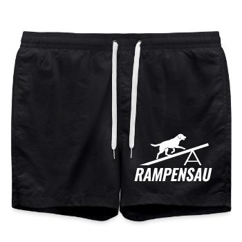 Echte Rampensau Agility Hundesport - Badeshorts - Schwarz - Vorne - AI Model Male 185 light (185cm)