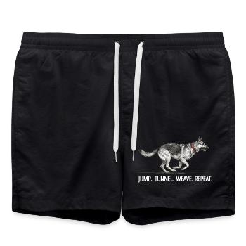 Répétition du tunnel de saut du berger allemand Agility - Short de bain - noir - Devant - AI Model Male 185 light (185cm)