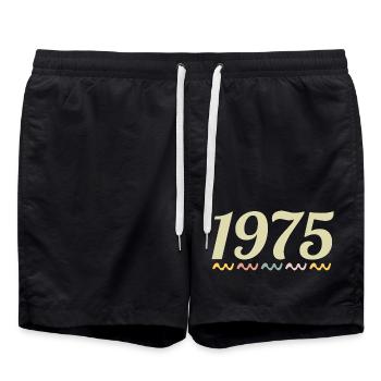 1975 - Badeshorts - Schwarz - Vorne - AI Model Male 185 light (185cm)