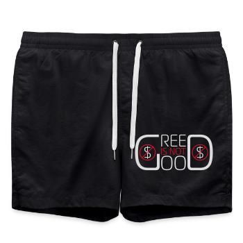 La cupidité n’est pas une bonne déclaration anticapitaliste Protestation - Short de bain - noir - Devant - AI Model Male 185 light (185cm)