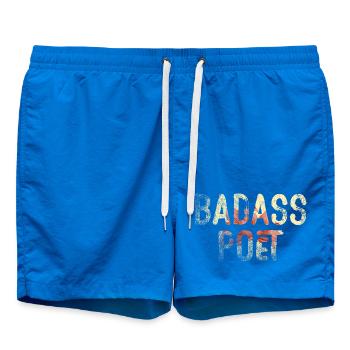 Badass Poet Floral Typografie - Badeshorts - Cobalt blue - Vorne