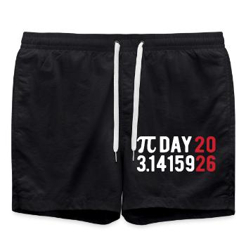 Pi Day 2026 avec le jeu des chiffres | Numéro de district 3.1415 - Short de bain - noir - Devant - AI Model Male 185 light (185cm)