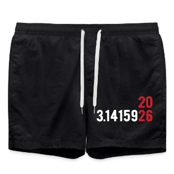 Pi Day 2026 avec le jeu des chiffres | Numéro de district 3.1415 - Short de bain - noir - Devant - AI Model Male 185 light (185cm)