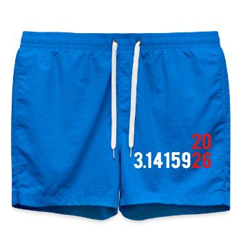 Pi Day 2026 with numbers game | District number 3.1415 - Swim Trunks - cobalt blue - Front