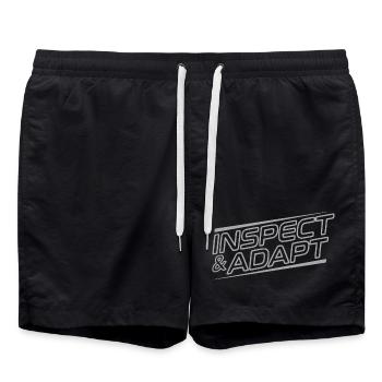 Inspect & Adapt, Agile Coach Scrum Hoodie - Swim Trunks - black - Front - AI Model Male 185 light (185cm)