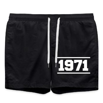 1971 Cadeau rétro 1971 - Short de bain - noir - Devant - AI Model Male 185 light (185cm)